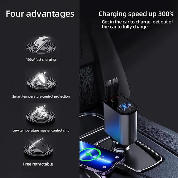 4-in-1 Retractable Fast Charger