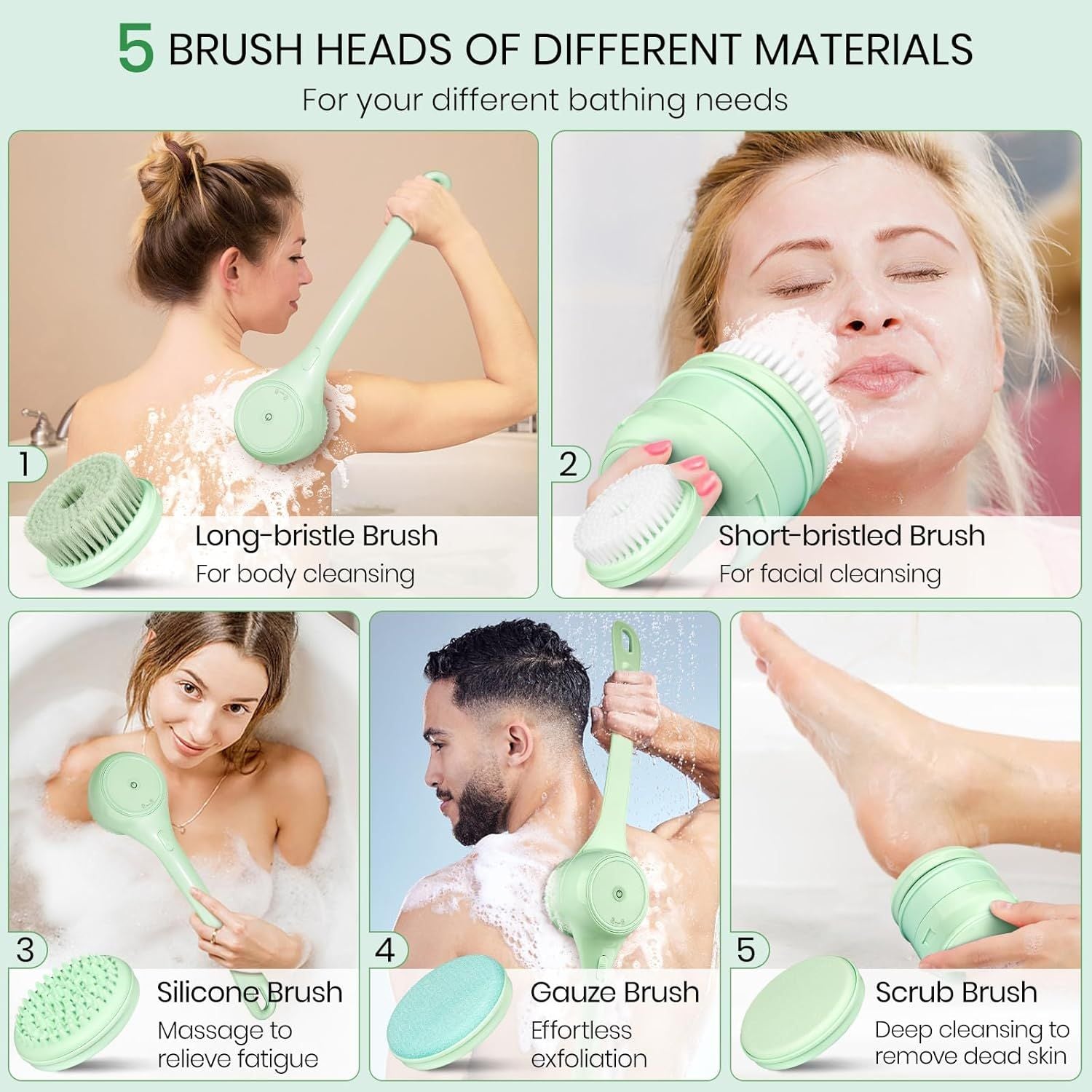 5-in-1 Electric Body Brush & Back Scrubber
